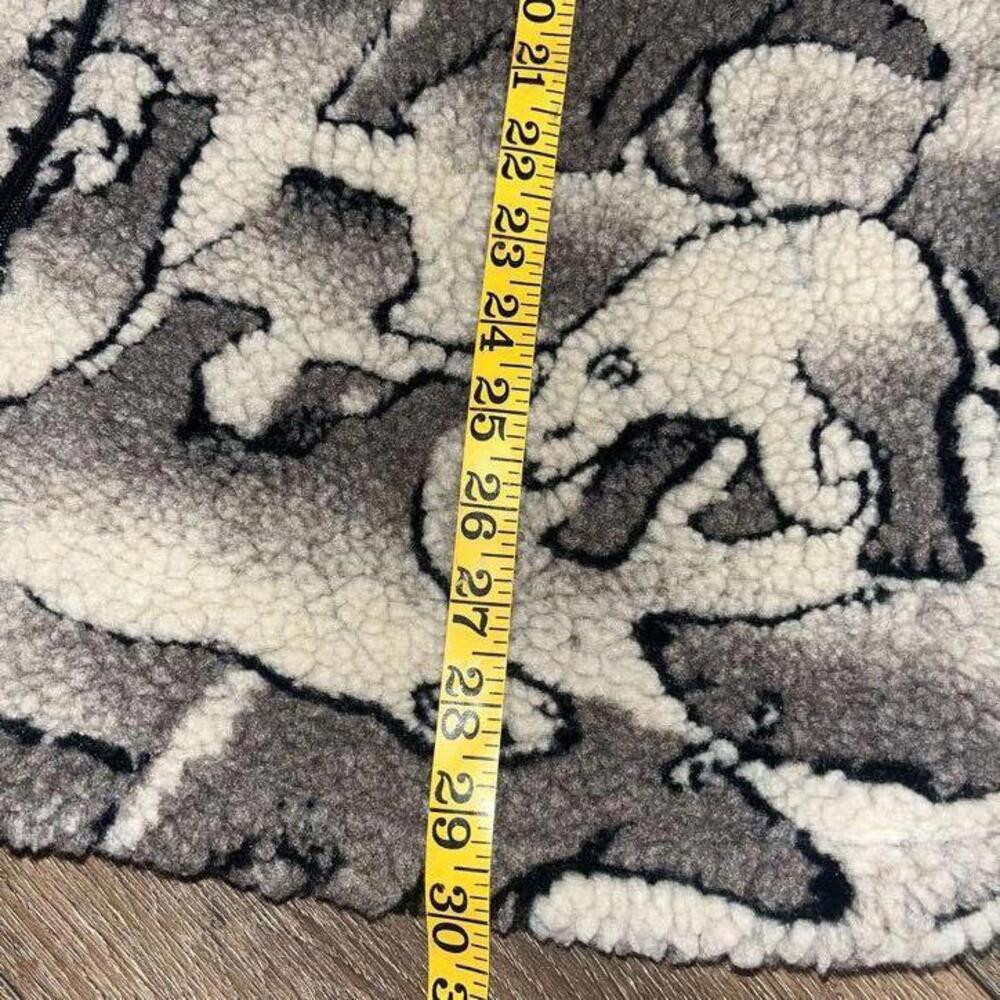 Woolrich Women's Polar Bear Deep Pile Fleece Sherpa Jacket Gray/White Size L - Picture 4 of 7